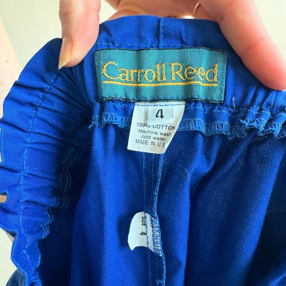 Carol Reed Brilliant Blue High-Waisted Trousers - Cotton, Elastic Waist, Size 4 - Picture 7 of 7